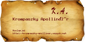 Krompaszky Apollinár névjegykártya